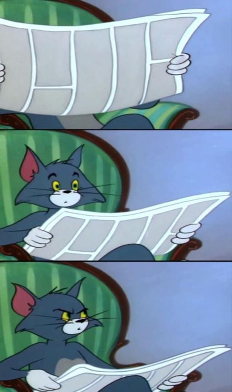 Tom Reading Newspaper, Tom And Jerry Memes Lol, Tom And Jerry Meme, Jerry Meme, Template Meme, Tom And Jerry Memes, Tipografi 3d, Tom Et Jerry, Blank Memes