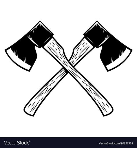 Two Axes Tattoo, Crossed Axes Tattoo, Ax Drawing, Ax Tattoo, Pine Tattoo, White Background Design, Wrist Tattoo Designs, Tool Tattoo, Knife Drawing