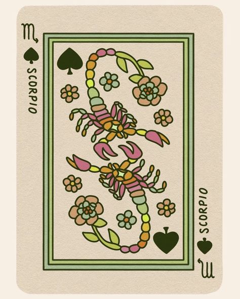 Playing Card Poster, Scorpio Art, Card Poster, Scorpio Zodiac, Zodiac Art, Love Music, Astrology Zodiac, Playing Card, Garlic Bread