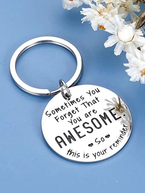 Keychain For Best Friend, Bff Keychain, Gift Coworker, Neutral Accessories, Gift Boyfriend, Jw Gifts, Inspirational Jewelry, Motivational Gifts, Metallic Bag