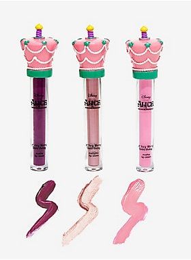 Alice in Wonderland Unbirthday Lipgloss Trio Unicorn Lip Gloss, Alice In Wonderland Clocks, Crystal Lips, Candy Lips, Disney Alice In Wonderland, Magical Makeup, Vegan Lip Balm, Lip Gloss Collection, Lip Palette