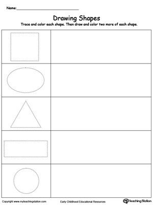 shapes,trace shapes,preschool shapes,shape recognition,fine motor skills,preschool printables,preschool activiites,preschool worksheets,kindergarten printables Practice Drawing Shapes, Trace Shapes, Preschool Shapes, Printables Preschool, Drawing Shapes, Preschool Fine Motor Skills, Worksheet Kindergarten, Shapes Worksheet Kindergarten, Shapes Kindergarten