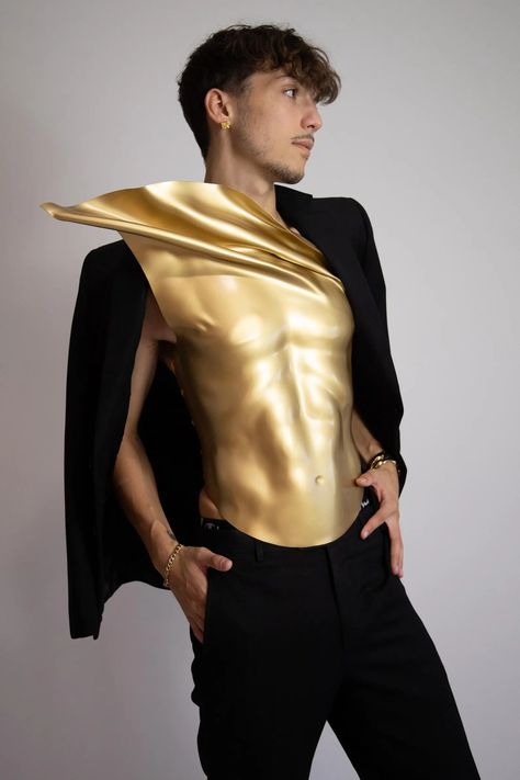 Custom Made Men's Gold Corset for Festival Stage Performance Dancers Gold Theme Man Warrior Fashion Armor for Men Avant Garden Clothing - Etsy Male Corset Outfit, Men In Corset, Mens Corset, Corset Men, Male Corset, Gold And White Outfit, Fashion Armor, Unique Corset, Exotic Dancer Outfits Clubwear