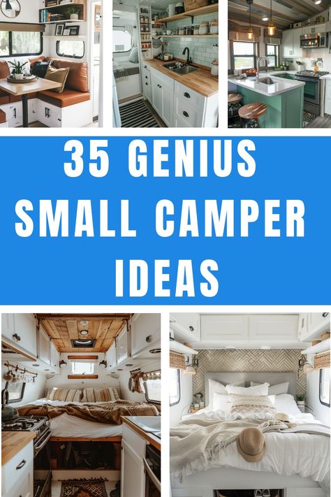 I’m super excited for this summer. Every year the fam goes on a family road trip and with our small camper we explore every place we go to. But I’m in need of a serious update for my rv small camper. So, I’ve been scouring Pinterest for small camper decor ideas. Whether it’s a small […] Coleman Rv Remodel, Small Rv Camper Remodel Diy Ideas, How To Renovate A Camper, Camper Remodeling Ideas, Camper Master Bed Decor, Interior Trailer Ideas, Keystone Hideout Makeover, Backyard Rv Parking Ideas, Dog Camper Ideas