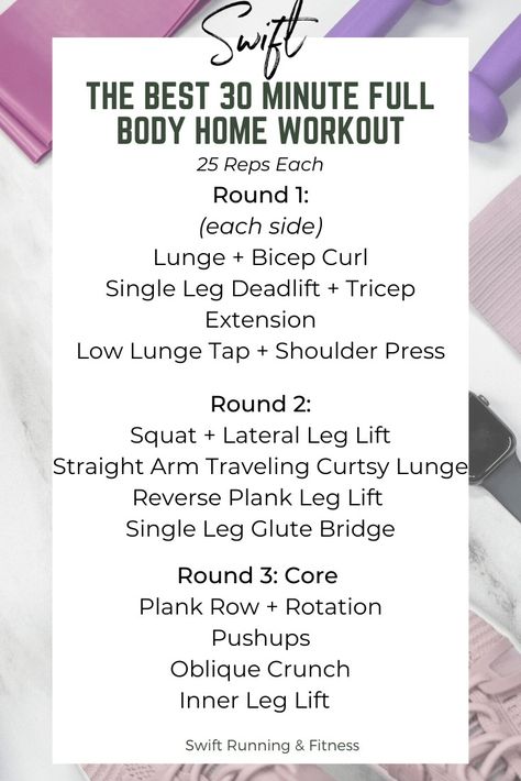 40 Minute Full Body Workout, 30 Minute Full Body Workout With Weights, 5am Workout, 30 Minute Full Body Workout, Full Body Workout With Weights, Full Body Strength Training Workout, Full Body Home Workout, Core Exercises For Women, Single Leg Glute Bridge