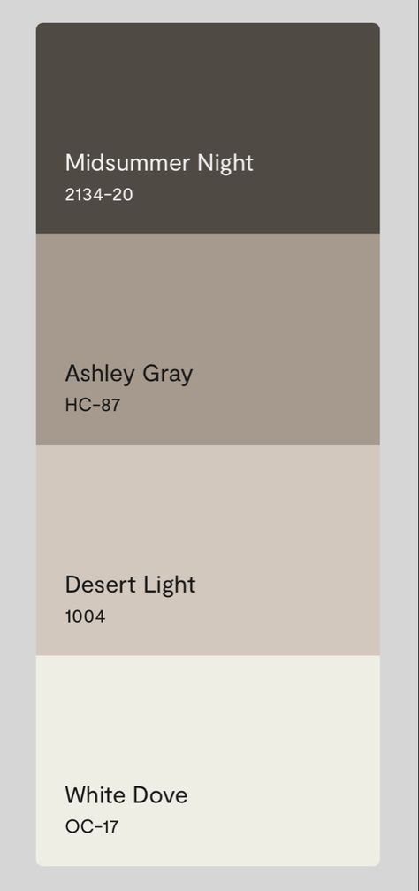 Ashley Gray Benjamin Moore, Benjamin Moore Ashley Gray, Ashley Gray, Paint Colors Benjamin Moore, My Color, White Doves, Colour List, Benjamin Moore, Color Pallets