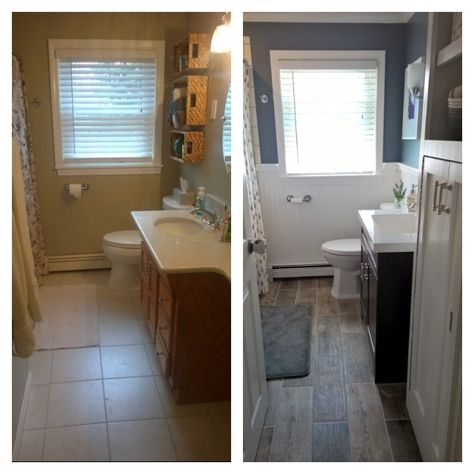 Bath remodel, before and after Bathtub Before And After, Old Bathroom Remodel Before And After, Small Bathroom Remodel Before And After, Bathroom Remodel Before And After, Bathroom Before And After, 1920 Home Remodel, 90s Bathroom Remodel, 1920 Home, Future Bathroom