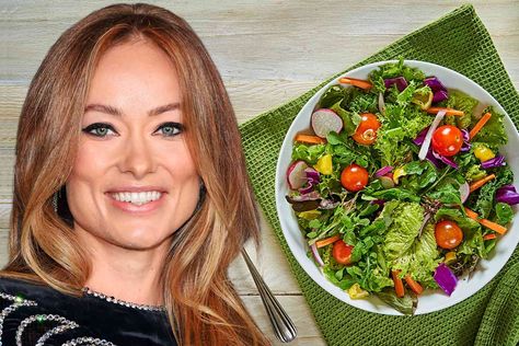 Olivia Wilde Shares Her Special Salad Dressing Recipe in Response to Former Nanny's Allegations Olivia Wilde Salad Dressing Recipe, Olivia Wilde Salad Dressing, Special Salad, Green Salads, Salad Dressing Recipe, Lunch Inspiration, Homemade Dressing, Salmon Salad, Roasted Salmon