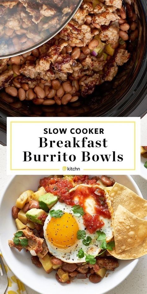 Slow Cooker Breakfast Burrito Bowls Cantaloupe Popsicles, Breakfast Burrito Bowls, Burritos Vegetarian, Overnight Crockpot Breakfast, Freeze Breakfast, Burritos Healthy, Burritos Freezer, Freezable Breakfast, Breakfast Burritos Frozen