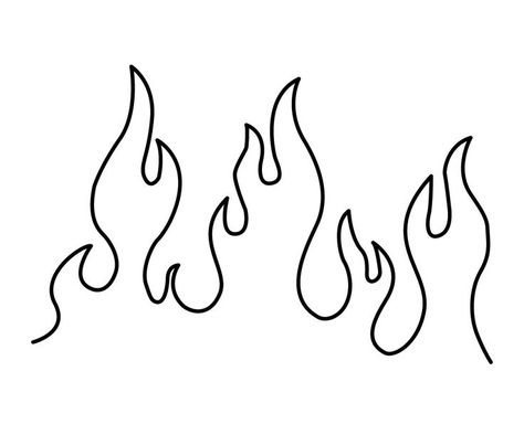 Simple Flame Drawing, Easy Flames Drawing, Flame Pants Diy, Flame Line Drawing, Flame Templates Free Printable, How To Draw A Flame, Flames Drawing Pencil, Flame Drawing Easy, How To Draw Flames