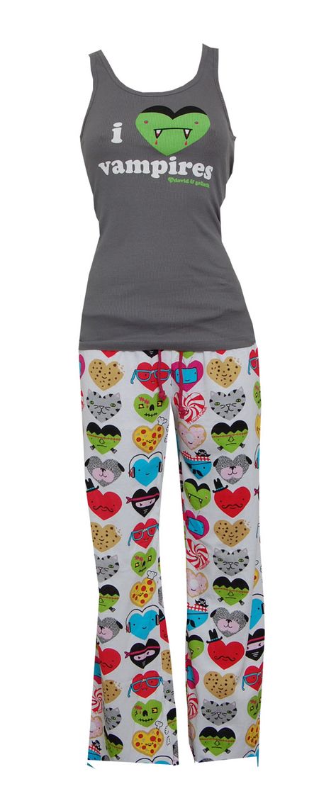 David & Goliath I Heart Vampires Tank & Pant Set Scene Pjs, Minion Clothes, I Heart Vampires, Scene Pants, Scene Clothing, David Goliath, Scene Outfits, Scene Fashion, Scene Kids