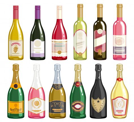 Wine Bottle Clipart, Wine Bottle Drawing, Wine Bottle Illustration, Cute Wine Bottle, Bar Illustration, Wine Clipart, Wine Bottle Shelf, Wine Illustration, Bottle Illustration