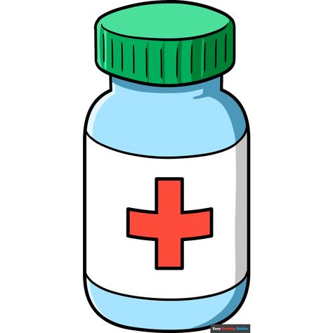 How to Draw a Medicine Bottle Medicine Bottle Drawing, Pill Drawing, Bottle Drawing Easy, Pills Drawing, New Drawing Ideas, Mirror Drawings, Easy Drawing Guides, Drawing Steps, Bottle Drawing