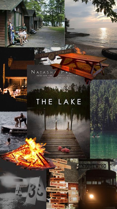 The Lake Natasha Preston Aesthetic, The Fear Natasha Preston Aesthetic, Natasha Preston Books Aesthetic, The Lake Natasha Preston, Bookish Collage, Counselor Aesthetic, Camp Counselor Aesthetic, Natasha Preston, Fall Tbr