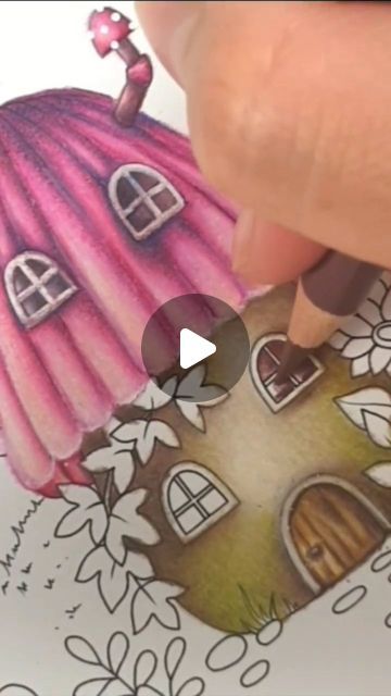 Olivier Odorant on Instagram: "Lovely little mushroom house from @agotapop newest illustrations 🍄🏡 I love colouring in these tiny drawings and thought I'd record a short clip of my process.  I have never post any thing like this on here but I think I will do it more often from now on! 😊 My phone is old so it's not the best quality. It's also noght time so its not the best lighting. I didn't know that i couldn't add music for clip longer than 90 mins and can't use the actual sound because I was watching Criminal Mind lolll 😂. So this one is not perfect however I had fun trying out something new! I only ever do long videos without much cuts so to cut a 45 minutes clip to 2 mins was a challenge!  Anyway, I hope you will enjoy watching this one. I used Faber Castell Polychromos pencils and Faber Castell Polychromos Drawing, Mushroom House Drawing, Faber Castell Drawing, Tiny Drawings, Faber Castell Polychromos, Little Mushroom, Short Clip, Mushroom House, House Drawing