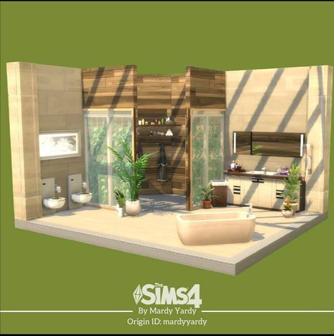 Sims 4 Outdoor Bathroom, Sims 4 Spa Bathroom, Sims 4 Basegame Bathroom, Sims 4 Spa Interior, Sims 4 Master Bath, Sims Spa Ideas, The Sims 4 Spa Ideas, Sims 4 Big Bathroom Ideas, Sims 4 No Cc Bathroom