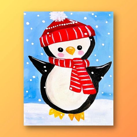 Easy Painting Christmas Ideas On Canvas, Santa Claus Painting For Kids, Diy Christmas Canvas Art, Kids Christmas Painting, Easy Kids Christmas, Diy Christmas Canvas, December Art, Snow Dance, Christmas Canvas Art