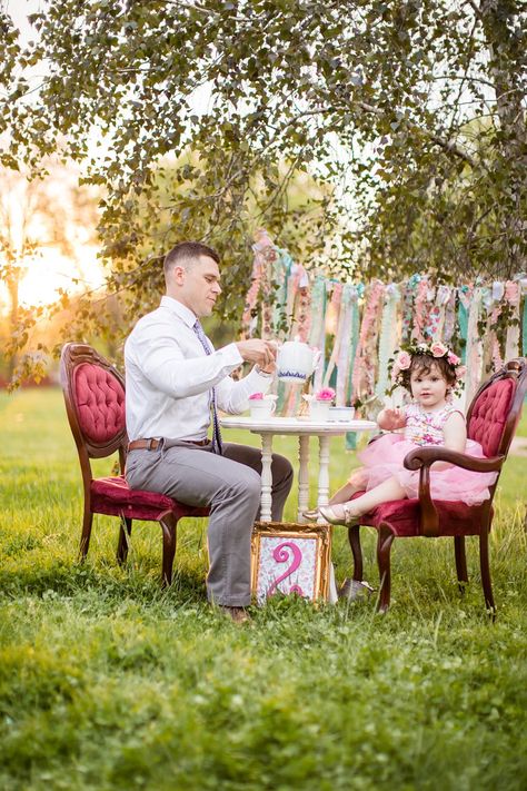 Lavish Birthday Party, Tea Party For Two, Tea Party Pictures, Tea Party Photography, 2nd Birthday Pictures, 2nd Birthday Photos, Father Daughter Photography, Not Invited, 2nd Birthday Party For Girl