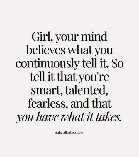 Speak to yourself with confidence: You're intelligent, skilled, fearless, and you have what it takes. 💁‍♀️ How To Be Fearless, Beauty Tips Quotes, Fearless Quotes, Be Fearless, Teen Quotes, Life Happens, What It Takes, It Takes, Beautiful Words