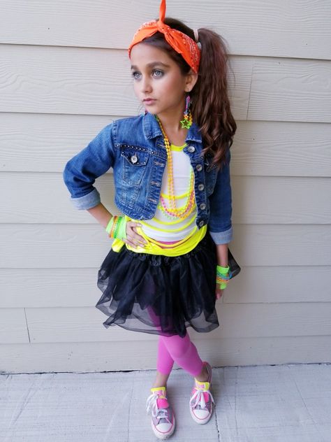 Girls 80s Outfits Kids, Kids Decade Day Outfits, Decades Day Outfits, Decades Day, Decade Day, Decades Costumes, Wacky Wednesday, 80s Costume, Dress Up Day