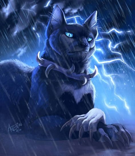 Warrior Cats, The Edge, Badger, Black Cat, Deviantart, Fan Art, Fan, Blue