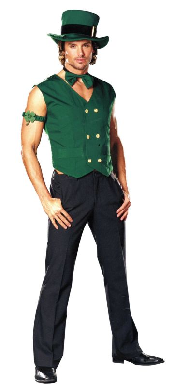 Get Lucky Leprechaun Male Adult Costume Leprechaun Costume, Lucky Leprechaun, San Patrick, St Patrick's Day Costumes, St Patrick's Day Outfit, Get Lucky, St. Patricks Day, Green Vest, Mens Halloween Costumes