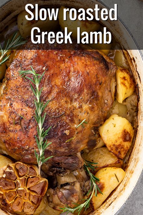 Lamb And Potatoes, Lamb Roast Recipe, Greek Lamb, Slow Roast Lamb, Lamb Chop Recipes, Lamb Chop, Braised Lamb, Chop Recipes, Lamb Dishes