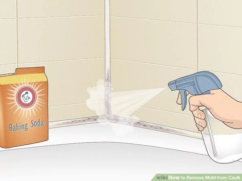 3 Ways to Remove Mold from Caulk - wikiHow How To Remove Mold From Caulk, How To Clean Caulking Around Tub, How To Clean Bathtub Mold, Remove Mold From Caulk, Removing Caulking From Tub, How To Get Mold Off Shower Caulk, Remove Mold From Shower, Remove Mold Stains, Bathroom Mold Remover