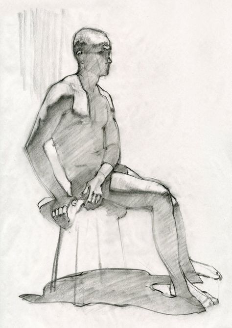 Charcoal Academic Drawing, Shadow Shapes Drawing, Figure Lighting Reference, Sitting Side Reference, Core Shadow, Cast Shadow, Shadow Side, Academic Drawing, Human Anatomy Drawing