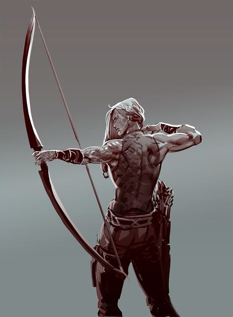 Character With Bow And Arrow, Crossbow Character Art, Male Assassin Art, Archer Character Art, Drow Archer, Crossbow Character, Dnd Half Elf, Woman Concept Art, Warrior Oc