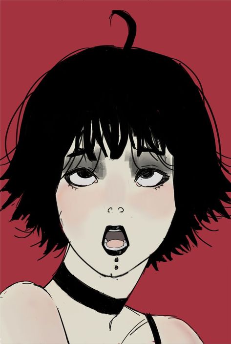 Goth Oc Girl, Goth Girl Drawing, Goth Girl Art, Short Hair Drawing, Punk Drawing, Concept Reference, Girl Hair Drawing, Goth Hair, Oc Inspo