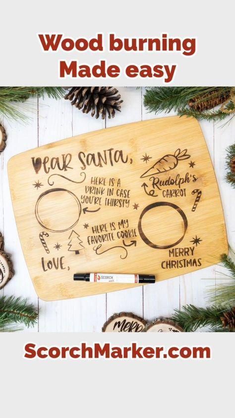 Pin on Wood Burned Gift Ideas Scorch Marker, Diy Santa, Projets Cricut, Wood Burning Crafts, 2022 Christmas, Wood Burning Art, Wood Crafts Diy, Crafts Christmas, Into The Woods