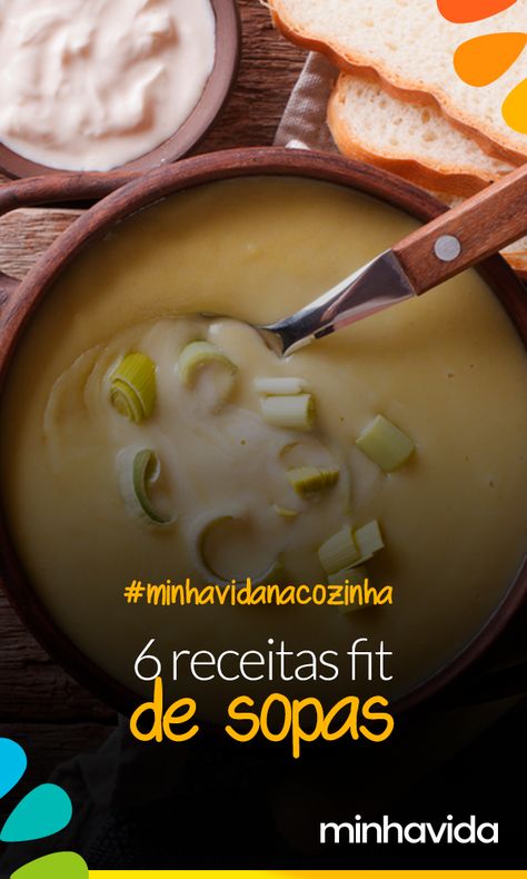 6 receitas de sopas fit com menos de 100 calorias. Nutritivas e levinhas, elas aquecem o corpo no frio. #receitas #caseiro #alimentação #sopa #frio #fit #calorias #nutritivas #levinhas #quente Sopas Light, Light Soups, Comidas Fitness, Food Matters, Culinary Recipes, Food Videos Desserts, Delicious Soup, Winter Food, Sweet And Spicy