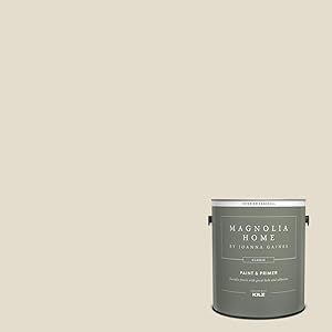 Magnolia Home by Joanna Gaines Classic Interior Wall, Ceiling, Trim Paint and Primer, Eggshell Finish, 1 Gallon - BLANCHED Blanched Magnolia Paint, Magnolia Paint Colors, Magnolia Paint, Trim Paint, Ceiling Trim, Baby Words, Wall Ceiling, Painting Trim, Magnolia Homes