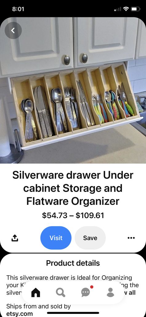 Silverware Storage Ideas No Drawer, Silverware Organization No Drawer, Silverware Storage No Drawer, Knife Drawer, Silverware Storage, Under Cabinet Storage, Silverware Drawer, Silverware Organization, Flatware Organizer