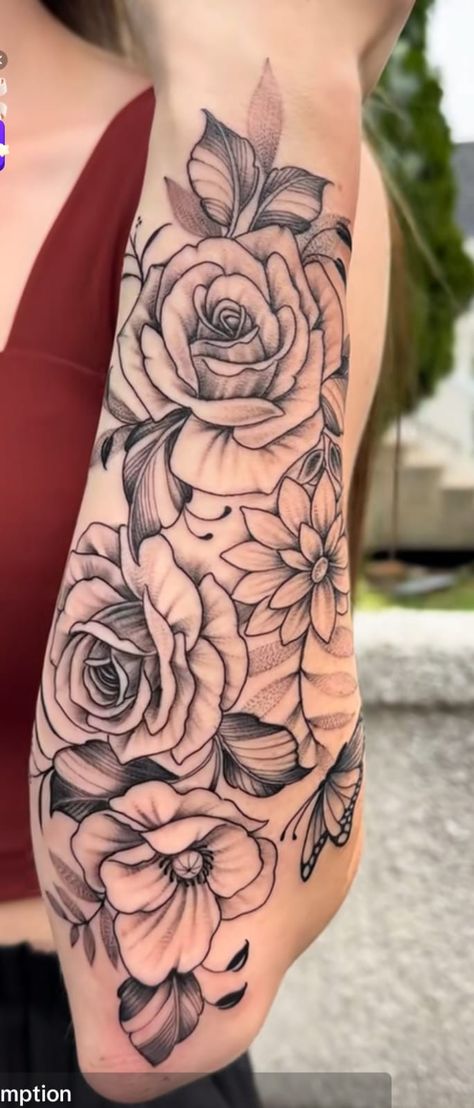 Sleeve Tattoos For Women Flowers, Arm Sleeve Tattoos For Women, Tattoos For Women Flowers, Arm Sleeve Tattoos, Sleeve Tattoos For Women, Arm Sleeve, Sleeve Tattoos, Tattoos For Women, Roses