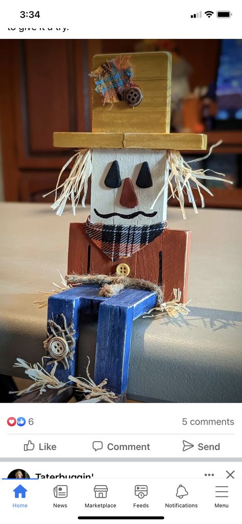 Dollar Tree Jenga Block Scarecrow, Jenga Scarecrow, Fall Crafts With Jenga Blocks, Jenga Block Fall Crafts, Jenga Block Scarecrow, Halloween Jenga Block Crafts, Jenga Block Halloween Crafts, Mini Jenga Block Crafts Diy, 2 X 4 Crafts