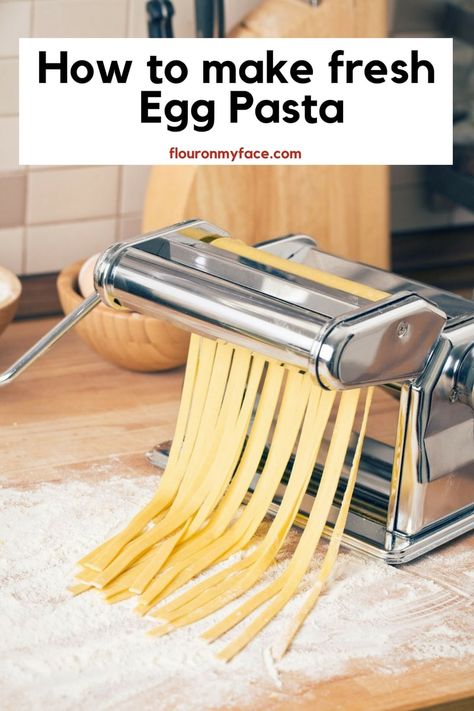 How To Make Homemade Egg Fresh Pasta Homemade Fettuccine Noodles, Homemade Pasta Noodles, Pasta Images, Fettuccini Noodles, Make Fresh Pasta, Spaghetti Lasagna, Homemade Fettuccine, Pasta House, Easy Homemade Pasta