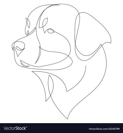 Continuous line bernese mountain dog vector image on VectorStock Bernese Mountain Dog Tattoo, Great Swiss Mountain Dog, Dog Vector Illustration, Nice Tattoos, Dog Line Art, Swiss Mountain Dogs, Dog Line, Illustration Portrait, Dog Vector