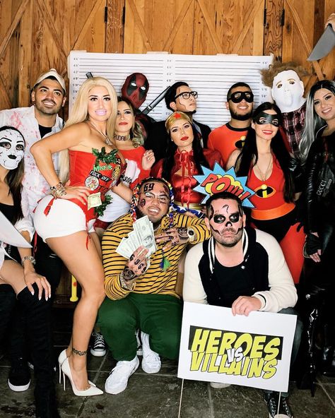 Heroes And Villains Party, Heroes Vs Villains Spirit Week, Heroes Vs Villains, Villains Halloween, Themed Nights, Villains Party, 44th Birthday, Heroes And Villains, Evil Villains