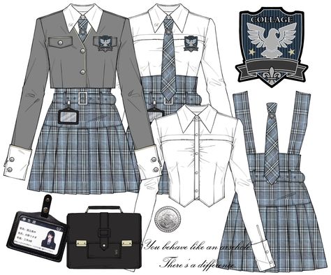 School Uniform Ideas Drawing, Gacha School Uniform, School Uniform Drawing, Uniform Reference, Fashion Terminology, Fashion Design Sketch, Drawing Anime Clothes, Dress Design Sketches, Uniform Design