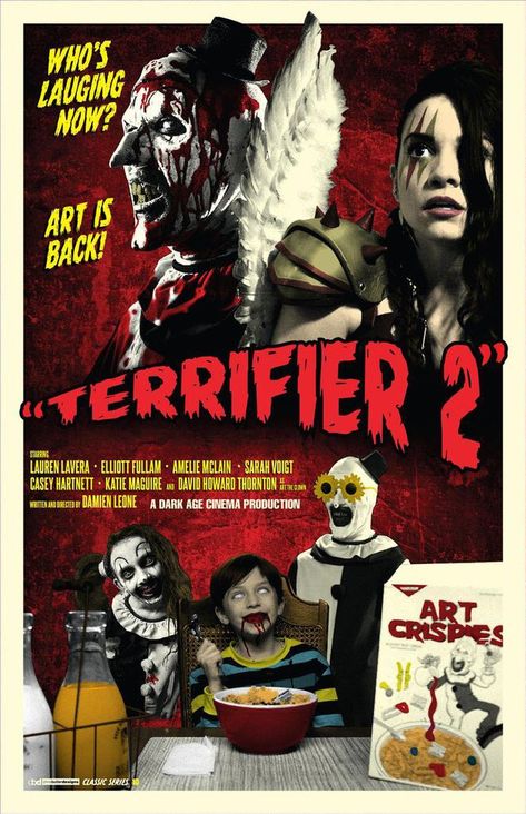 Terrifier 2 (2022) Terrifier 2, Horror Movies Funny, Horror Movie Posters, Alternative Movie Posters, Dark Elf, Comic Movies, Classic Series, Dark Ages, Room Posters