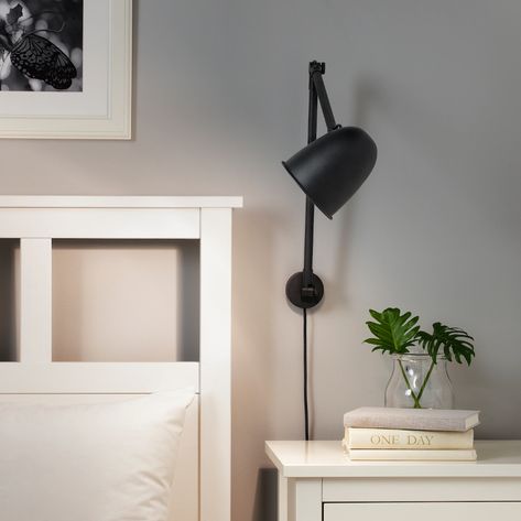 Wall Mounted Bedside Lamps, Applique Ikea, Ikea Canada, Work Lamp, Black Wall Lamps, Ikea Family, Bedroom Lamps, Led Wall Lamp, Beautiful Lamp