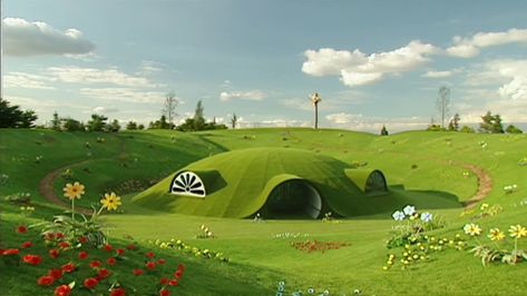 Teletubbies Landscape, Teletubbies Background, Teletubbies House, Teletubbies Wallpaper, Nostalgia Aesthetic Wallpaper, Art Meaning, Wallpaper Horizontal, Dreamcore Aesthetic, Nostalgic Pictures