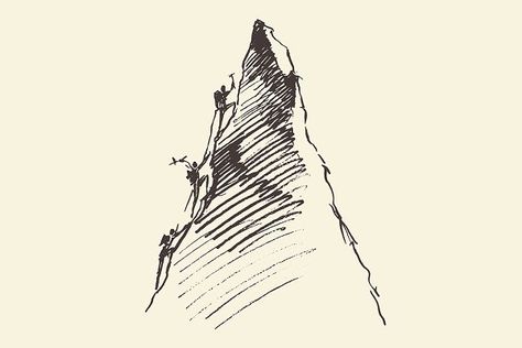 Climbing A Mountain Illustration, Climbing A Mountain Drawing, Rock Climber Drawing, Climbing Mountain Drawing, Climbing Mountain Illustration, Climbing Drawing, Sport Advertising, Climbing Illustration, People Climbing