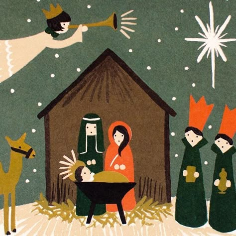 Migration Art, Football Factory, Nativity Painting, Christmas Graphics, Religious Christmas, Christmas Nativity, Christmas Illustration, Holiday Art, Native Art