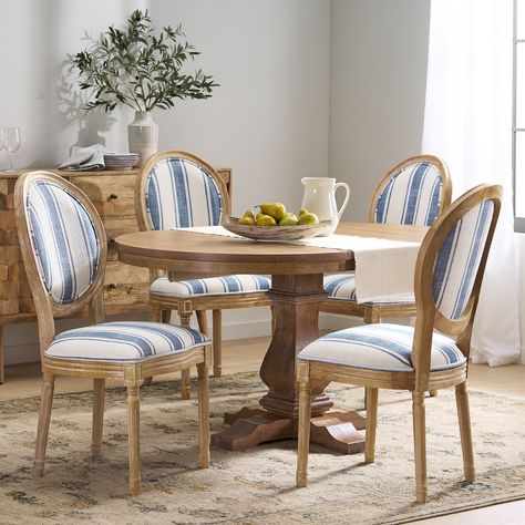 Laurel Foundry Modern Farmhouse Burntwood Extendable Dining Set | Wayfair French Country Fabric, Modern Farmhouse Table, 5 Piece Dining Set, Laurel Foundry Modern Farmhouse, Table Seating, Side Chairs Dining, Dining Room Sets, Kitchen Dining Furniture, Upholstered Chairs