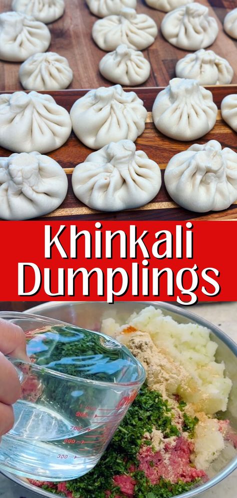 Khinkali Recipe - Peter's Food Adventures Khinkali Recipe, Klubb Recipe, Soviet Recipes, Meat Dumplings, Georgian Cuisine, Ethnic Food, German Recipes, Mood Food, Chopping Block