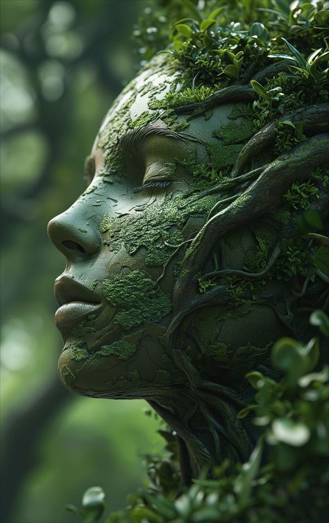 Mother Nature Goddess, Earth Witch, F Tattoo, Forest Nymph, Nature Goddess, Psy Art, Bear Tattoo, Photo Corners, Aesthetic People