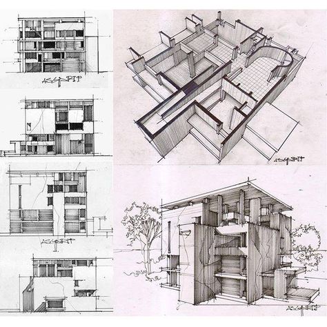 Shodan house by Le Corbusier House Sketch Architecture, Villa Shodhan, Architecture Le Corbusier, Sketchbook Architecture, Sketch Architecture, Architecture Sketchbook, House Sketch, Architecture Design Sketch, Architecture Concept Drawings